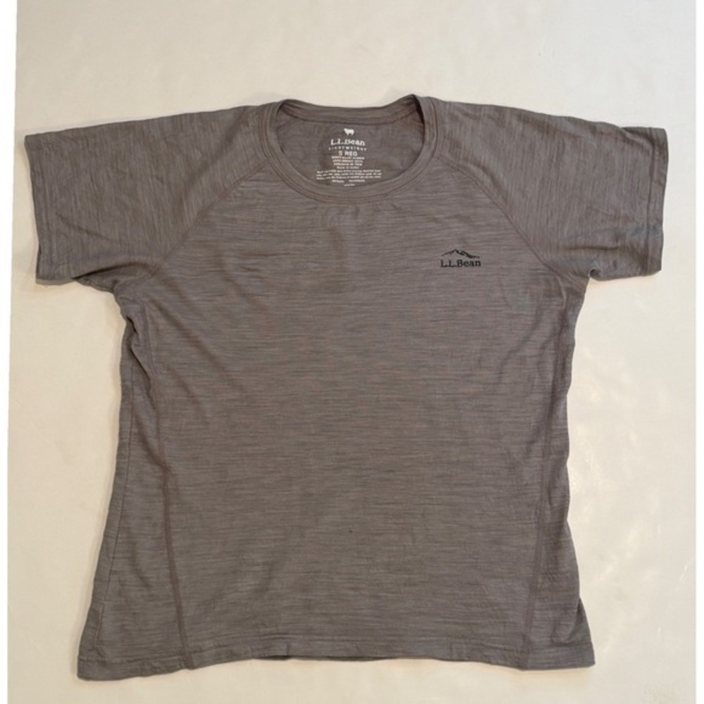 LL Bean Mens Small Merino Wool Lightweight Base Layer T-Shirt Brown 518553